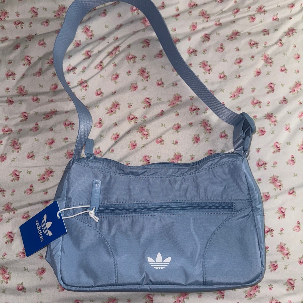 Adidas originals Classic shoulder bag ash blue and white NWT